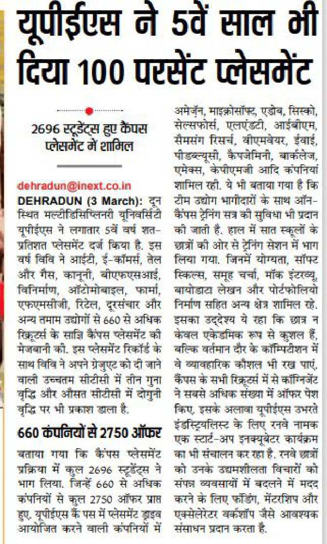 Placements - Dainik Jagran iNext