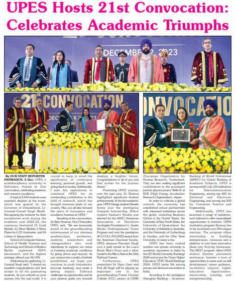 UPES 21st Convocation - Garhwal Post