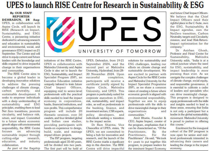 RISE and ISP - Garhwal Post