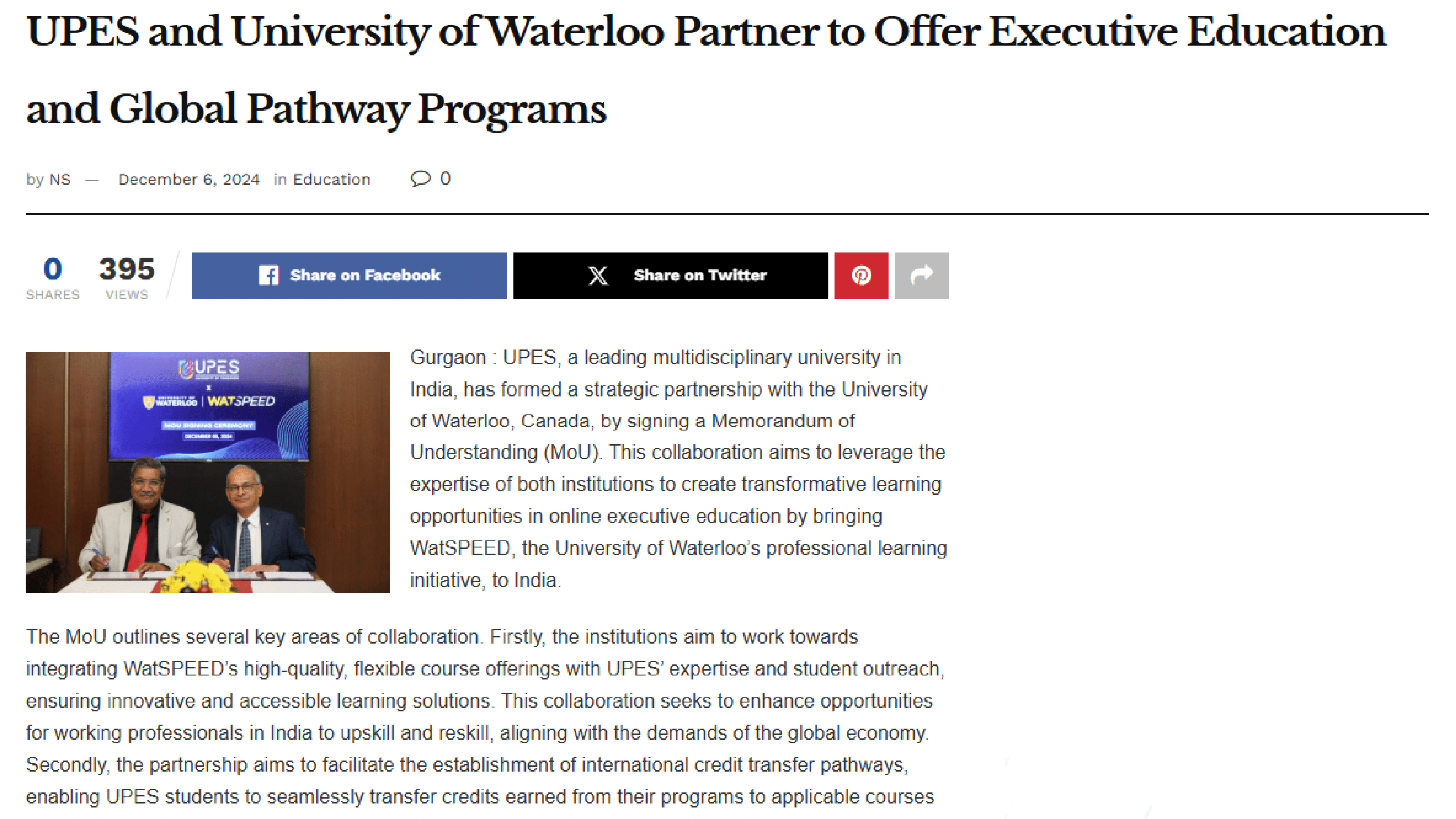 University of Waterloo - ABPN News