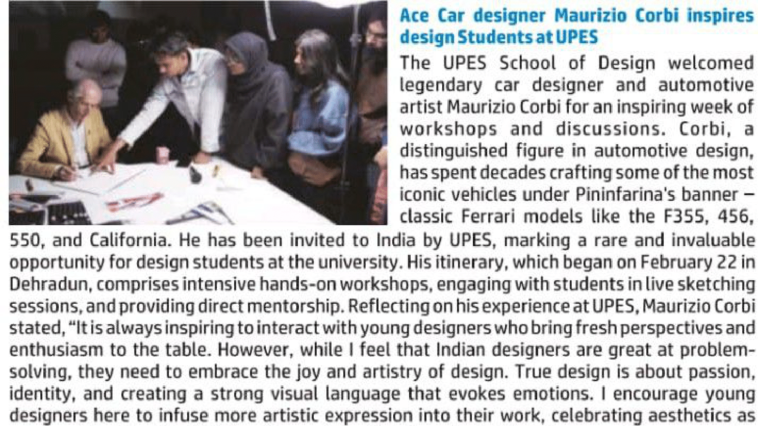 Maurizio Corbi - The Indian Express