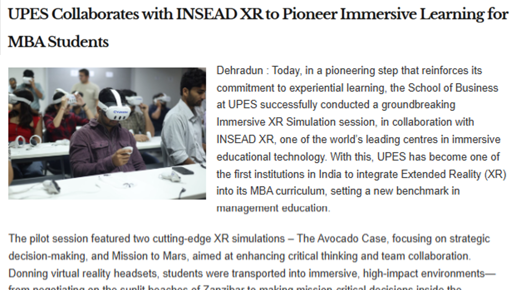 Insead XR - APN News