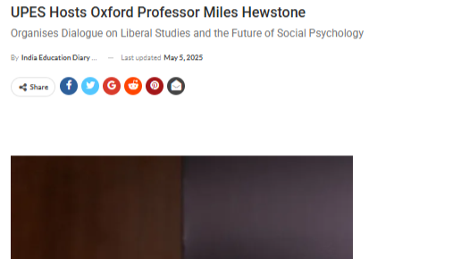 Prof. Miles Hewstone - India Education Diary