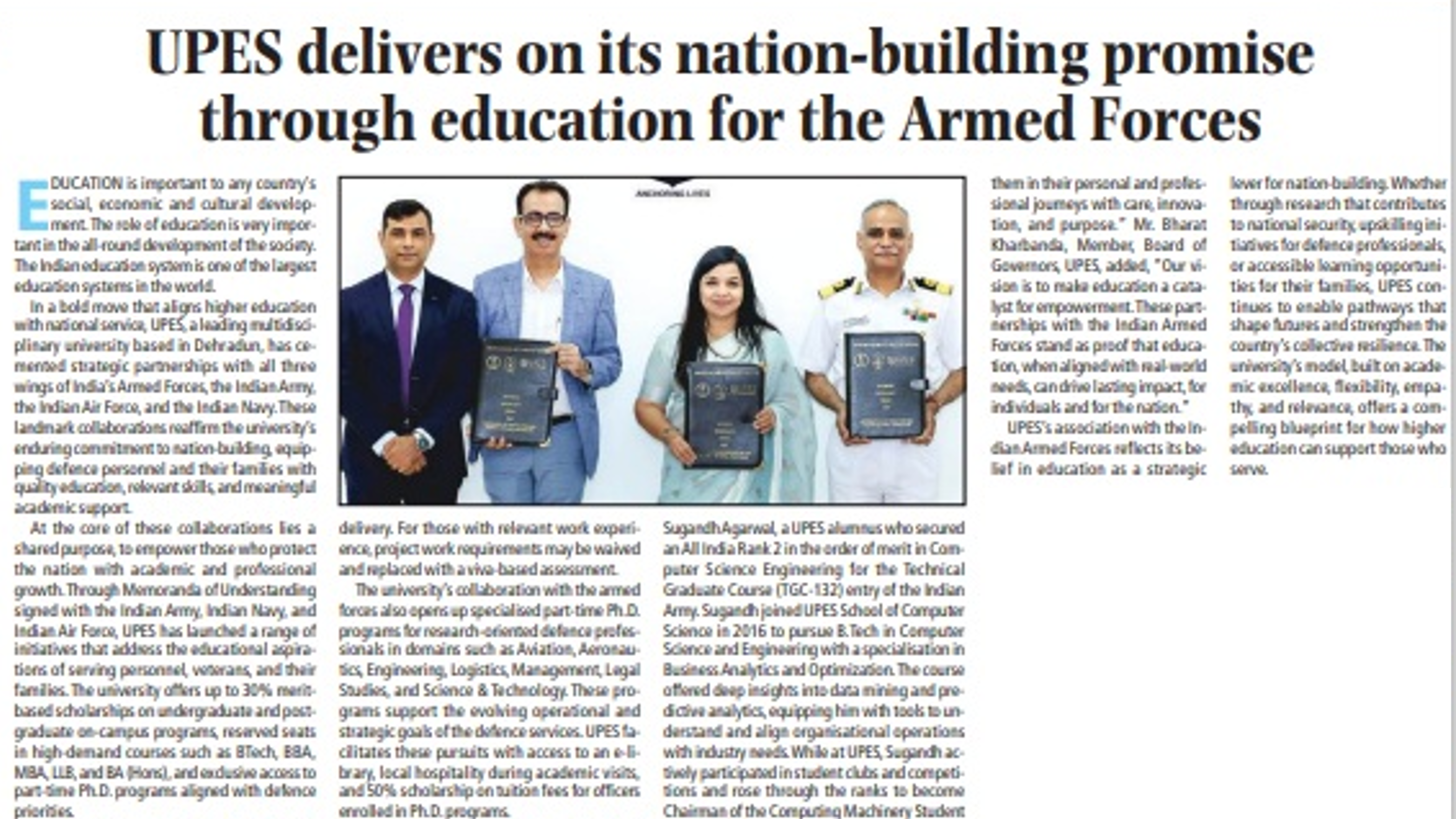 Education for the Armed Force - The Indian Express